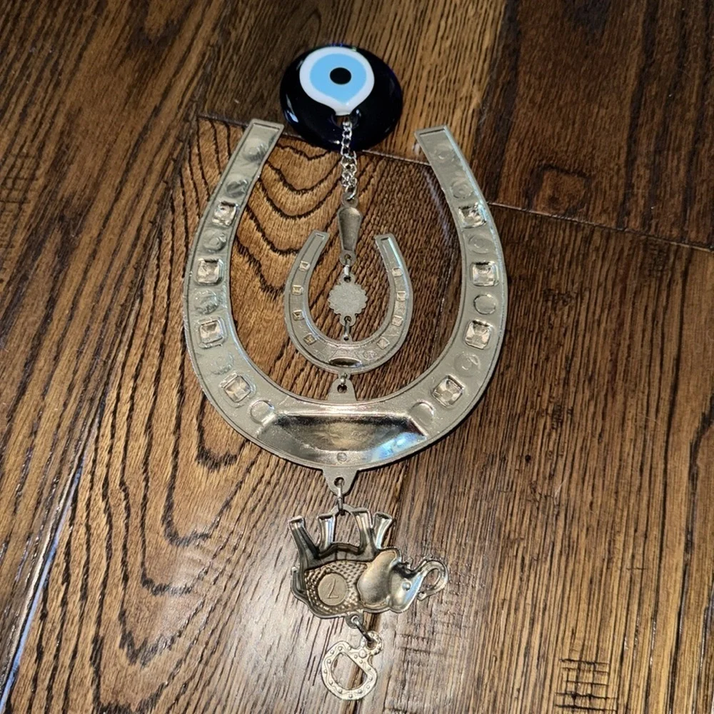 Gold Evil Eye Horseshoe Wall Decor